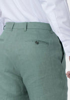 Jade Green Linen Pants - SARTORO115