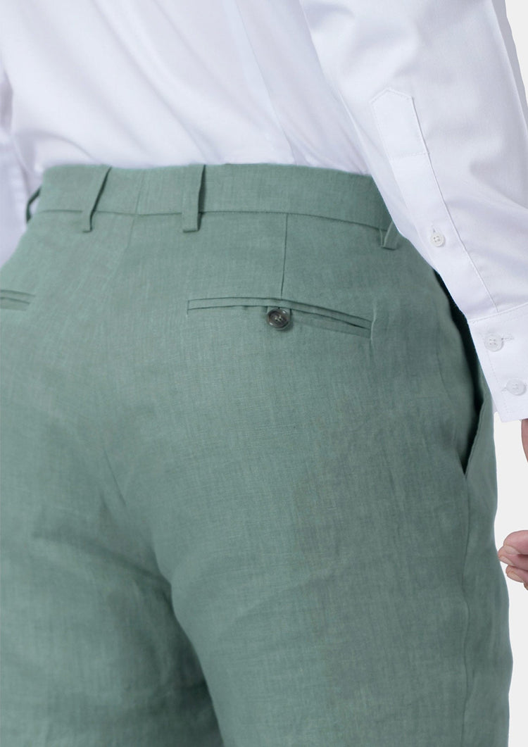 Jade Green Linen Pants - SARTORO770