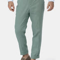 Jade Green Linen Pants - SARTORO