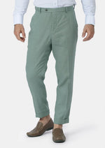 Jade Green Linen Pants - SARTORO