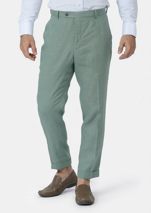 Jade Green Linen Pants