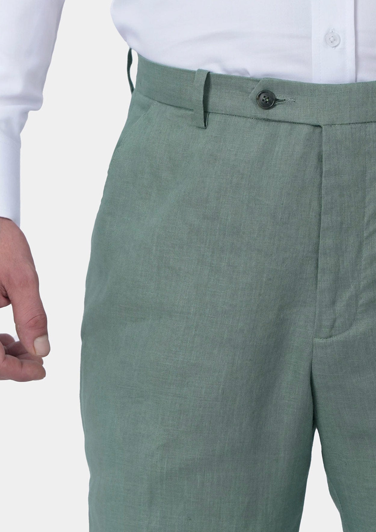 Jade Green Linen Pants | SARTORO