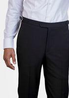 Jet Black Twill Pants - SARTORO325