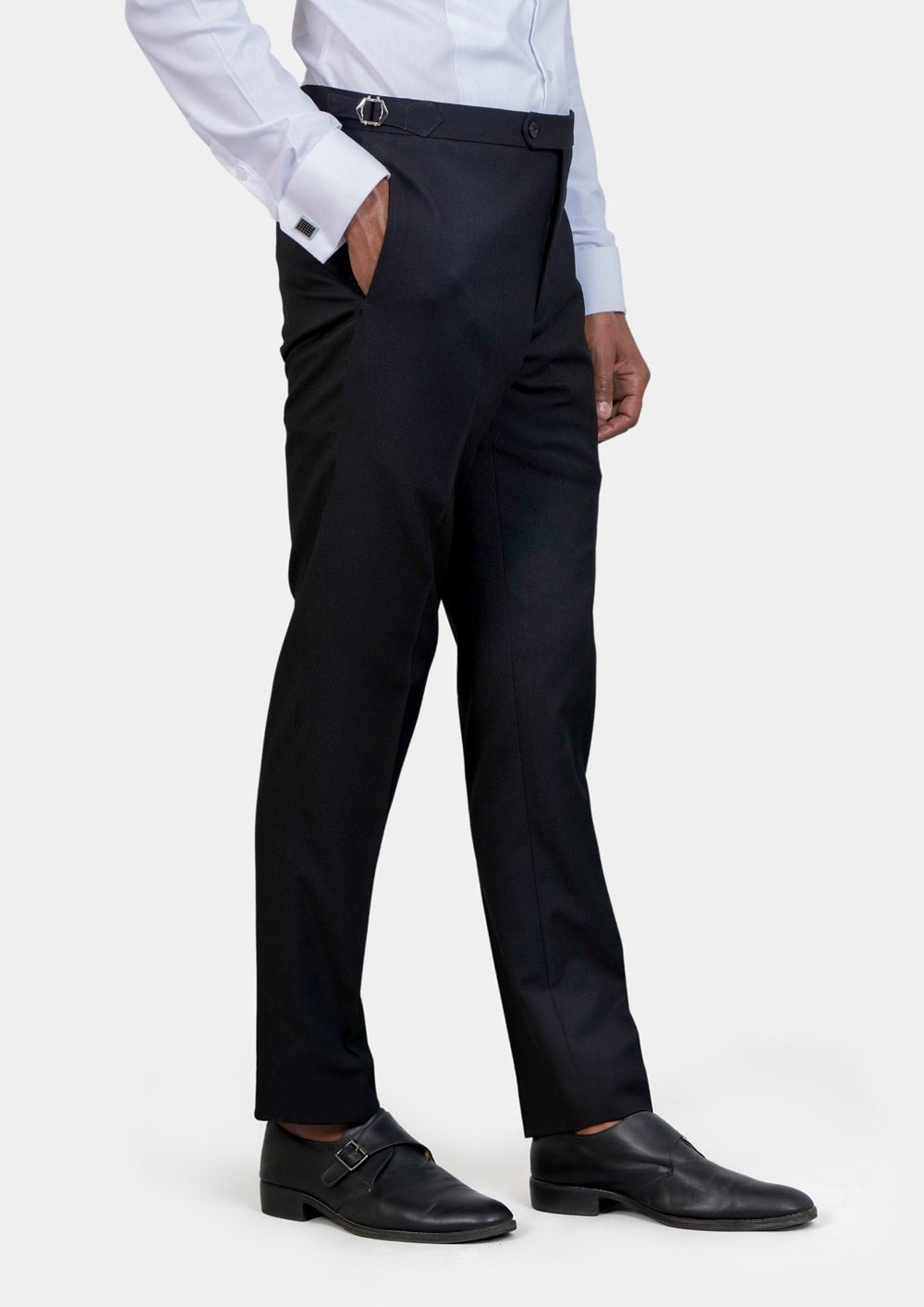 Jet Black Twill Pants - SARTORO