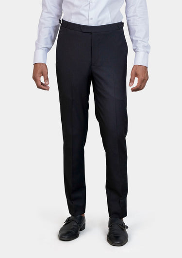 Jet Black Twill Pants - SARTORO