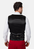 Jet Black Twill Vest - SARTORO964