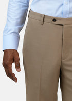 Khaki Cotton Chino Pants - SARTORO275