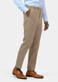 Khaki Cotton Chino Pants - SARTORO