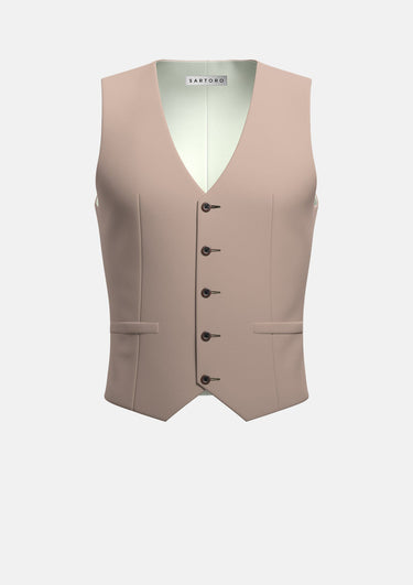 Khaki Cotton Vest - SARTORO