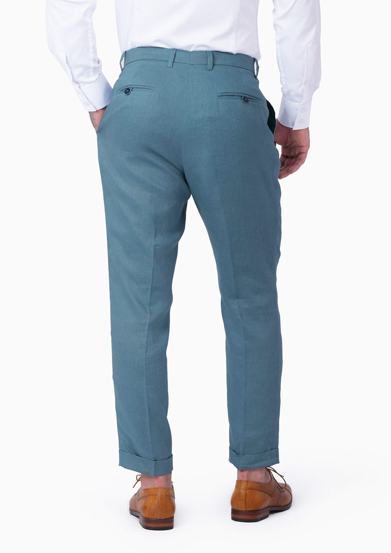 Koi Blue Linen Pants - SARTORO
