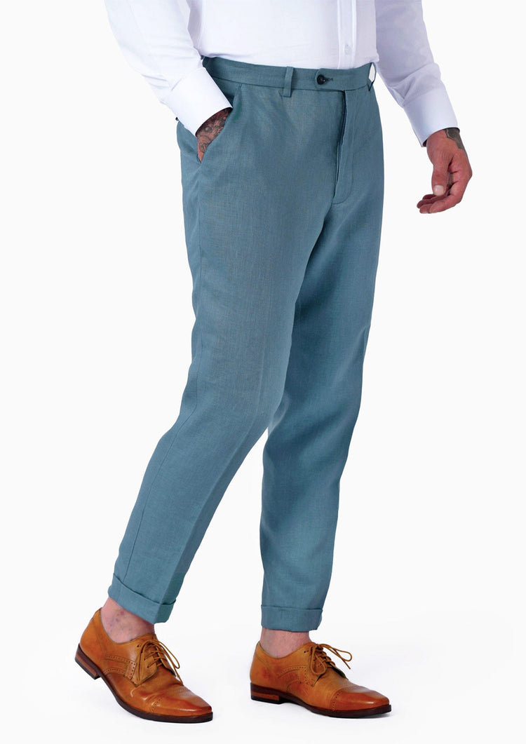 Koi Blue Linen Pants - SARTORO815