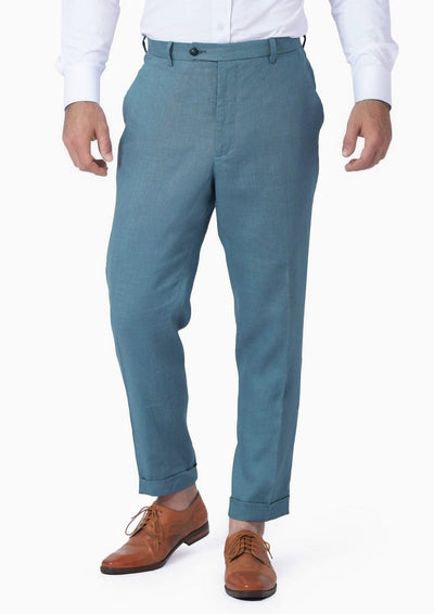 Koi Blue Linen Pants - SARTORO