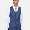 Lapis Blue Windowpane Vest - SARTORO
