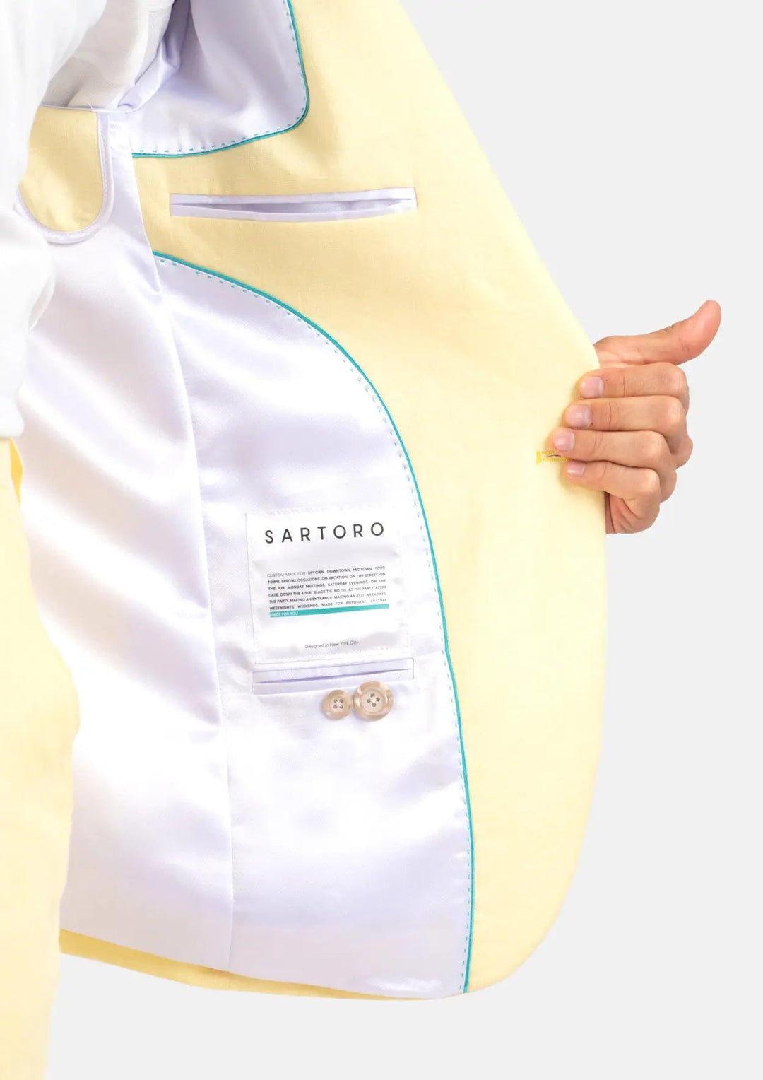 Liberty Light Yellow Linen Jacket - SARTORO