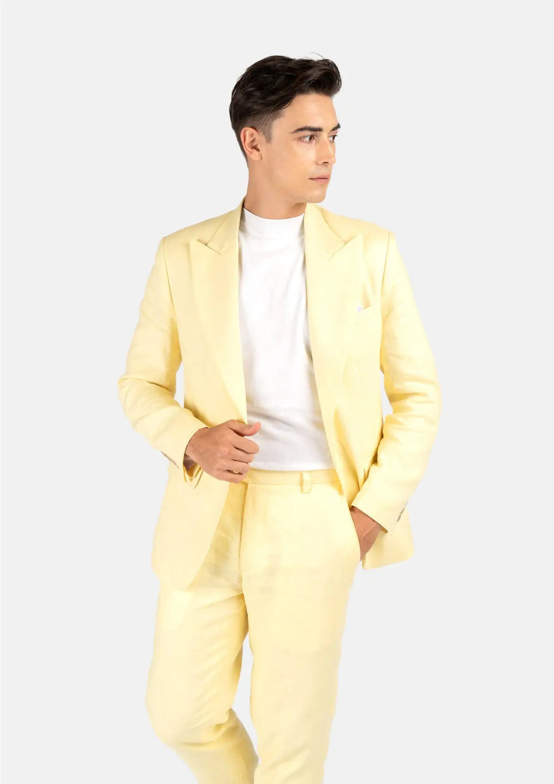 Liberty Light Yellow Linen Suit - SARTORO