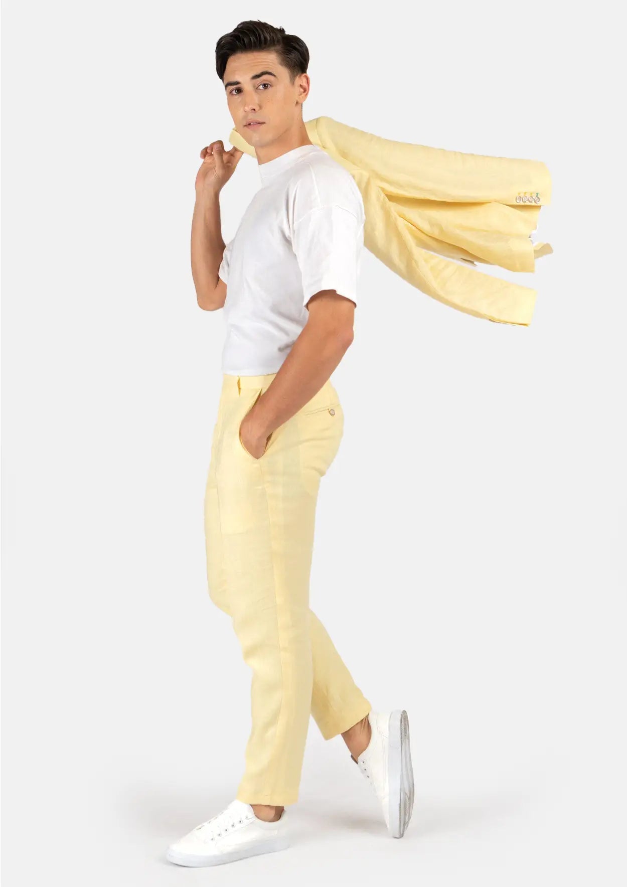 Liberty Light Yellow Linen Suit - SARTORO