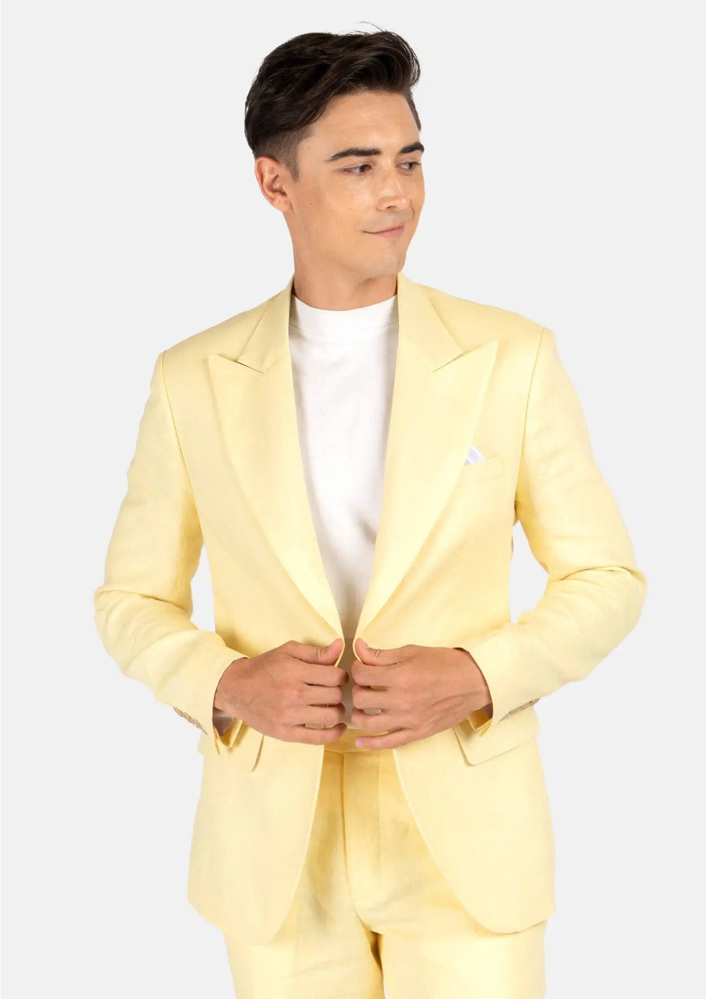 Light Yellow Linen Suit436