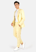 Liberty Light Yellow Linen Suit - SARTORO681