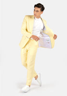 Liberty Light Yellow Linen Suit - SARTORO953