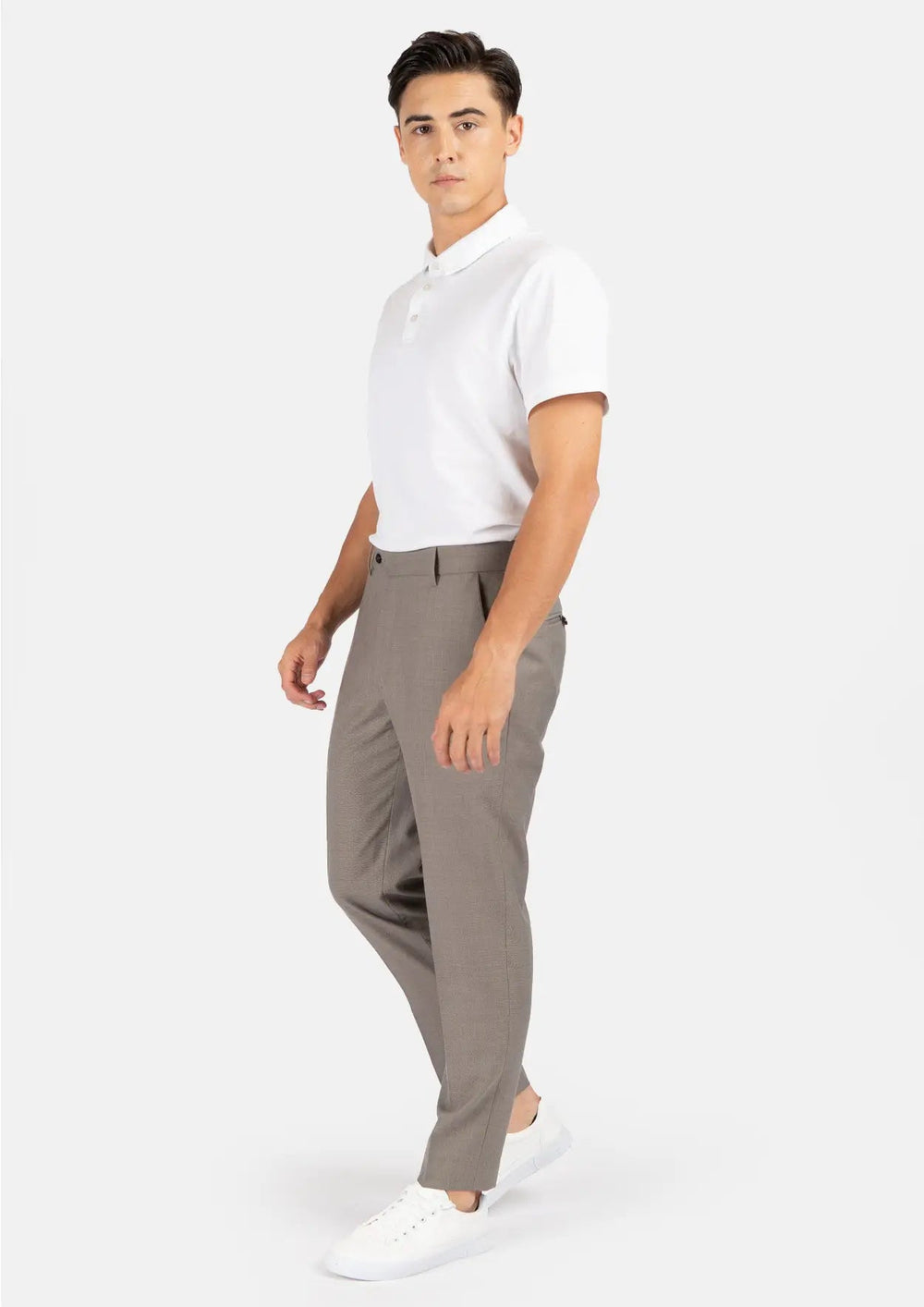 Light Brown Sharkskin Pants - SARTORO