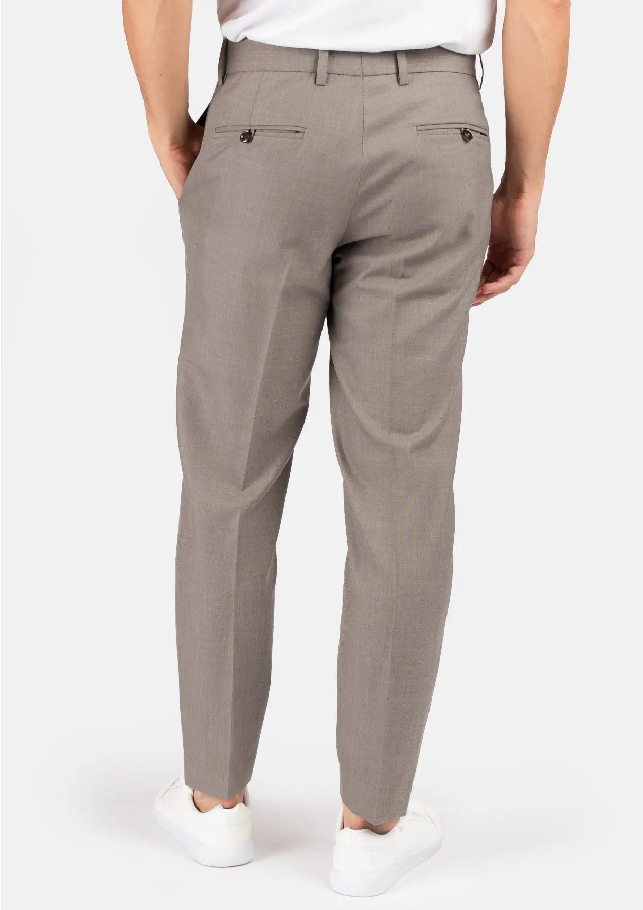 Light Brown Sharkskin Pants - SARTORO