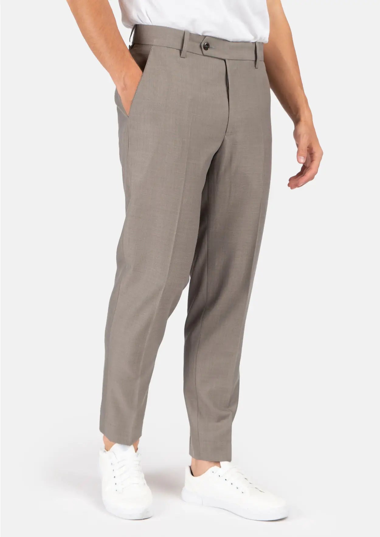Light Brown Sharkskin Pants - SARTORO