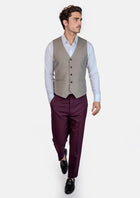 Light Brown Sharkskin Vest - SARTORO241