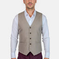 Light Brown Sharkskin Vest - SARTORO