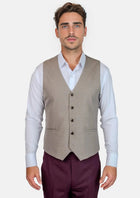 Light Brown Sharkskin Vest - SARTORO925