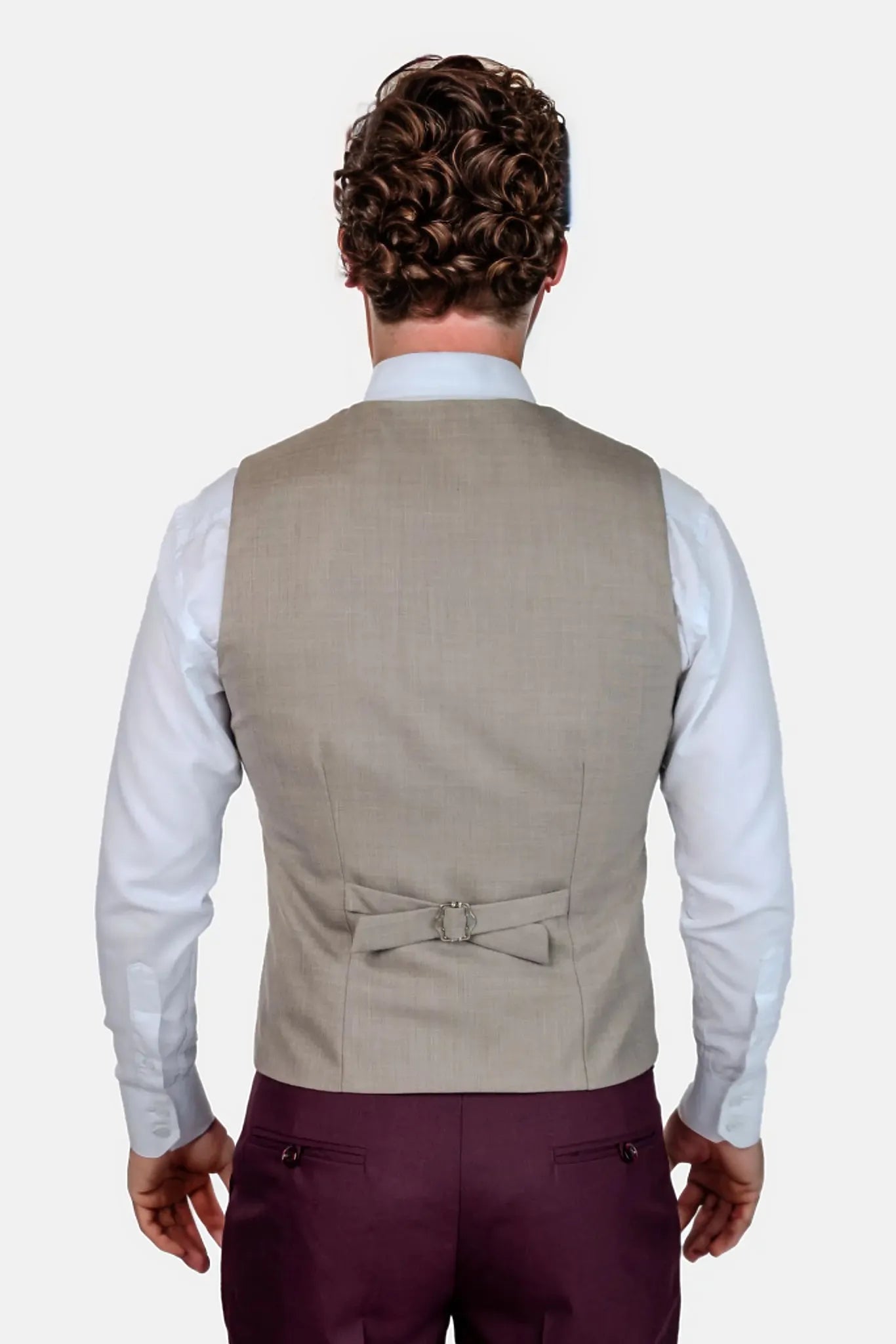 Light Brown Sharkskin Vest - SARTORO