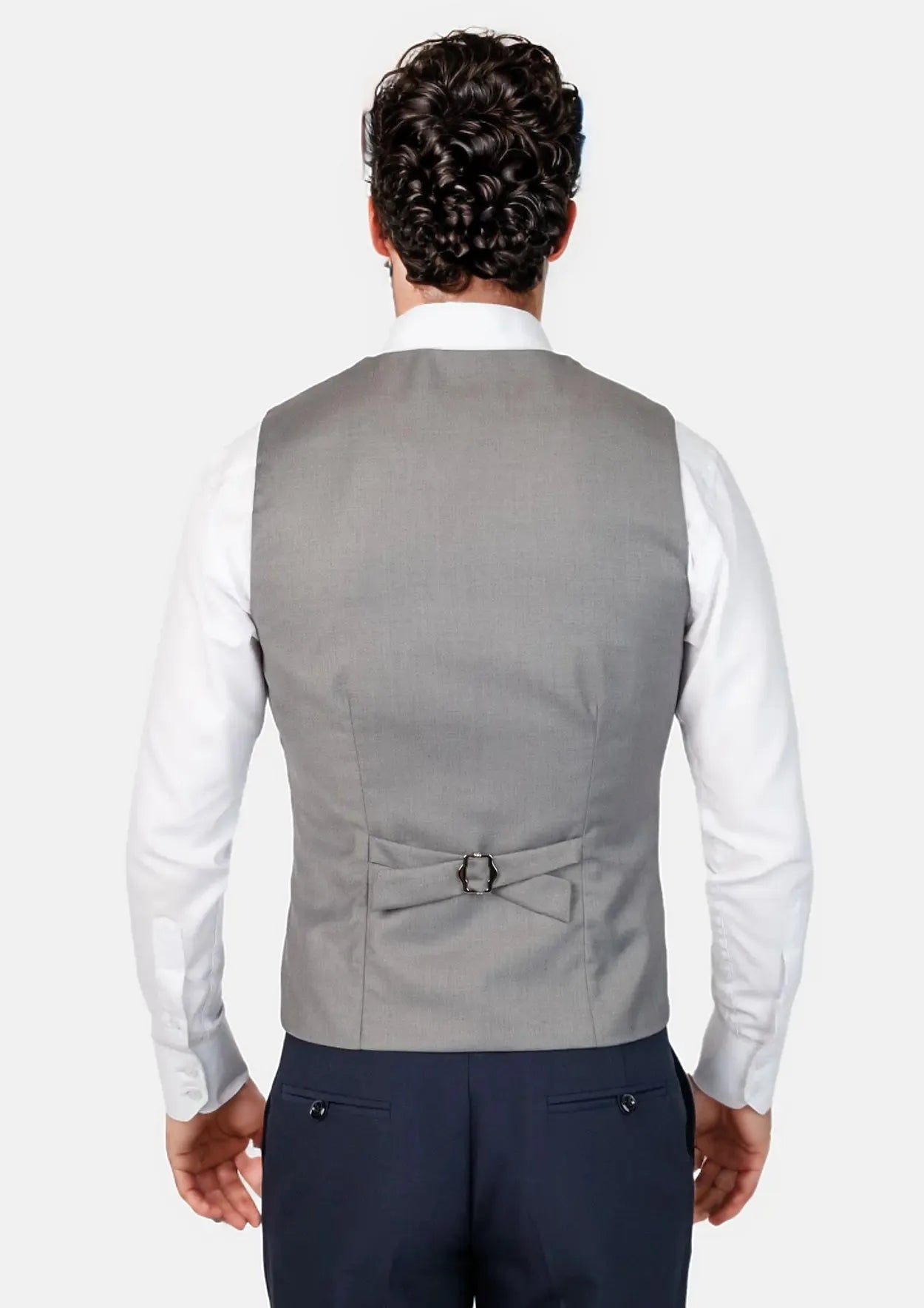 Light Grey Twill Vest - SARTORO