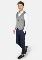Light Grey Twill Vest - SARTORO67