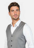 Light Grey Twill Vest - SARTORO960