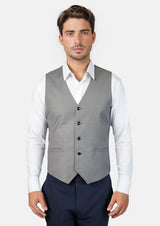 Light Grey Twill Vest - SARTORO