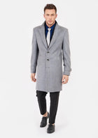 Light Grey Wool Classic Overcoat - SARTORO656