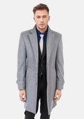 Light Grey Wool Classic Overcoat - SARTORO