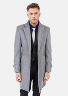 Light Grey Wool Classic Overcoat - SARTORO901