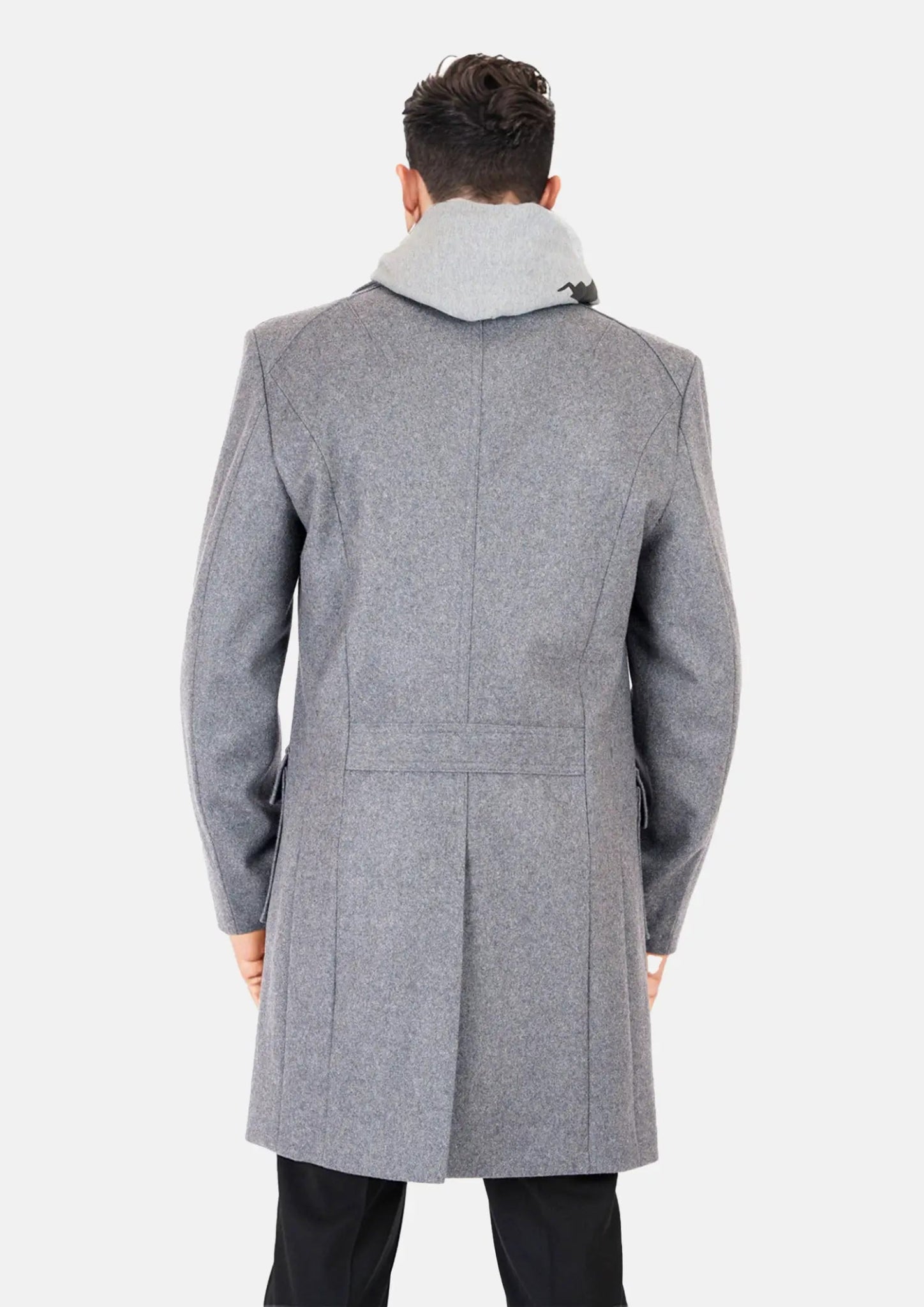 Light Grey Wool Signature Peacoat - SARTORO