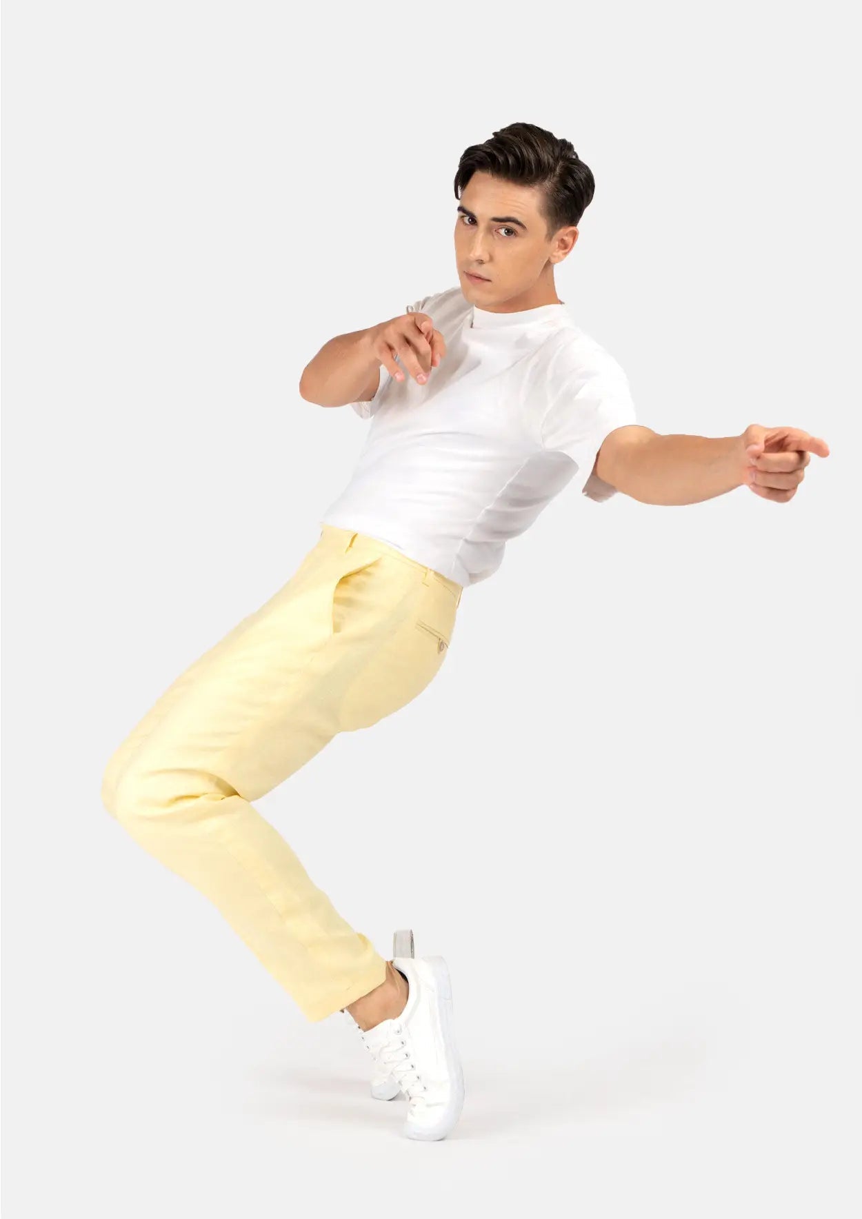 Light Yellow Linen Pants - SARTORO