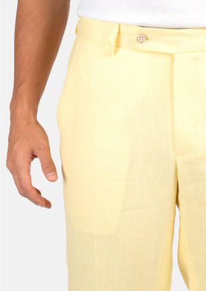 Light Yellow Linen Pants - SARTORO