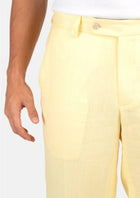 Light Yellow Linen Pants - SARTORO390
