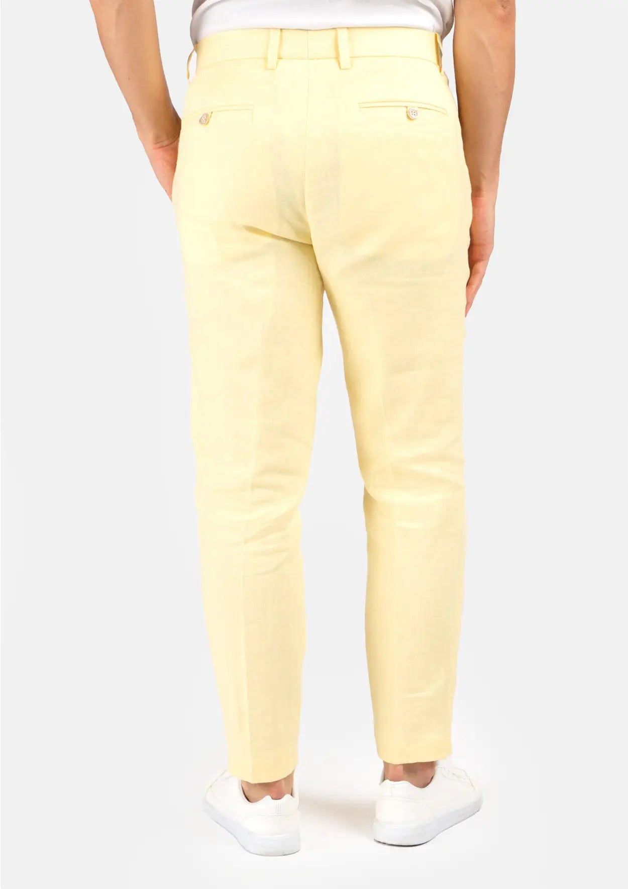 Light Yellow Linen Pants - SARTORO