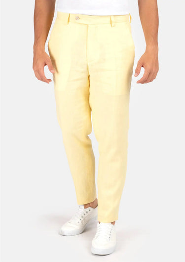 Light Yellow Linen Pants - SARTORO