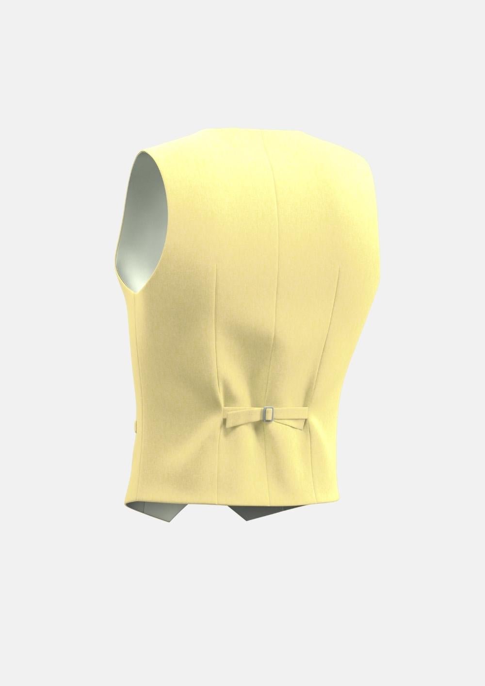 Light Yellow Linen Vest - SARTORO