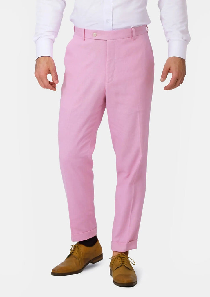 Lilac Linen Blend Pants - SARTORO