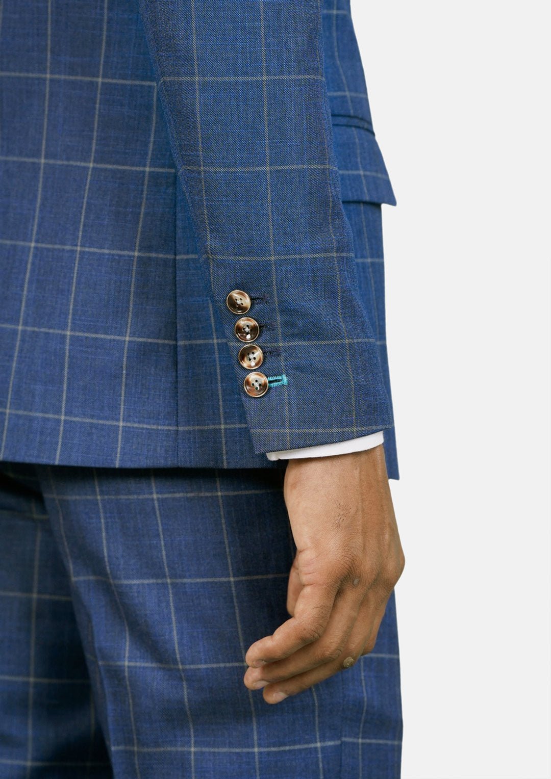 Madison Lapis Blue Windowpane Jacket - SARTORO