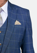 Madison Lapis Blue Windowpane Jacket - SARTORO