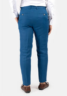 Marine Blue Linen Pants - SARTORO149