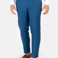 Marine Blue Linen Pants - SARTORO