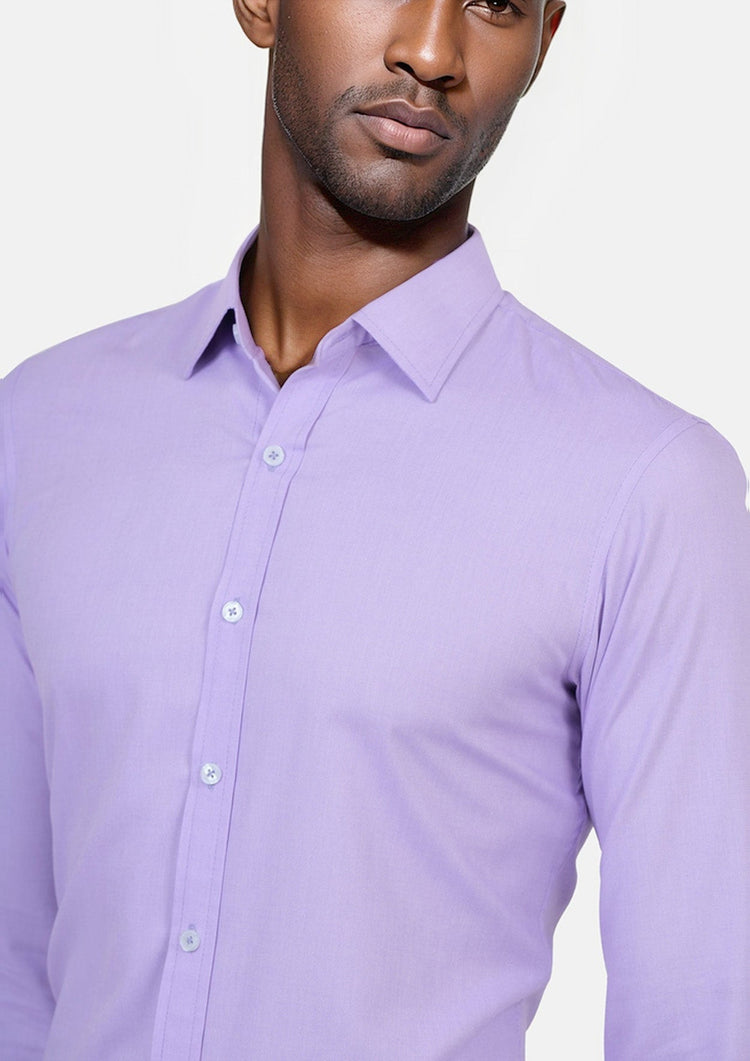 Mauve Egyptian Cotton Broadcloth Shirt - SARTORO